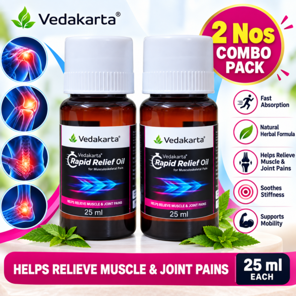 Vedakarta Rapid Relief Oil for Muscle and Joint pains-  2 X 25 ml